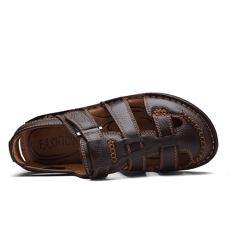 Solorfit Men Cut Out Leather Sandals